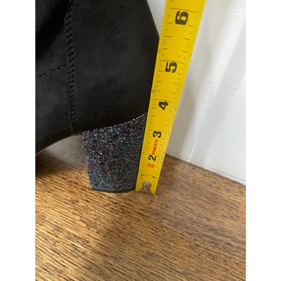 Mix No. 6 Black Over-the-Knee Boots with Glitter Heel - Picture 10 of 10